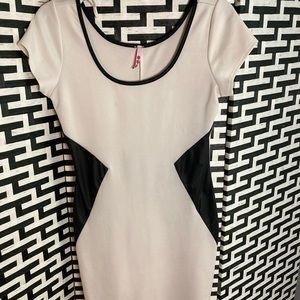 Black and white mini dress
